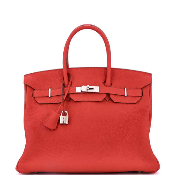 Hermes Birkin 35 Red Togo with Palladium Hardware - Picture 1 of 7